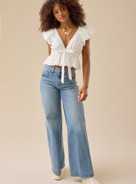 Vivian Bubble Hem Bow Top Detail 2 - TULLABEE
