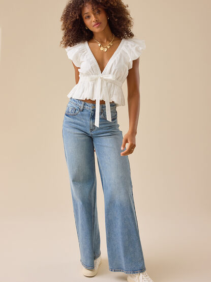 Vivian Bubble Hem Bow Top - TULLABEE