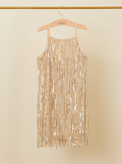 Arabella Fringe Sequin Youth Dress - TULLABEE