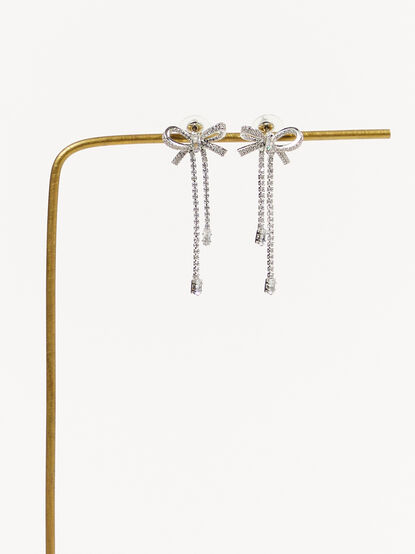 Crystal Bow Earrings - TULLABEE