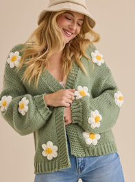 Jennie 3D Flower Cardigan Detail 3 - TULLABEE