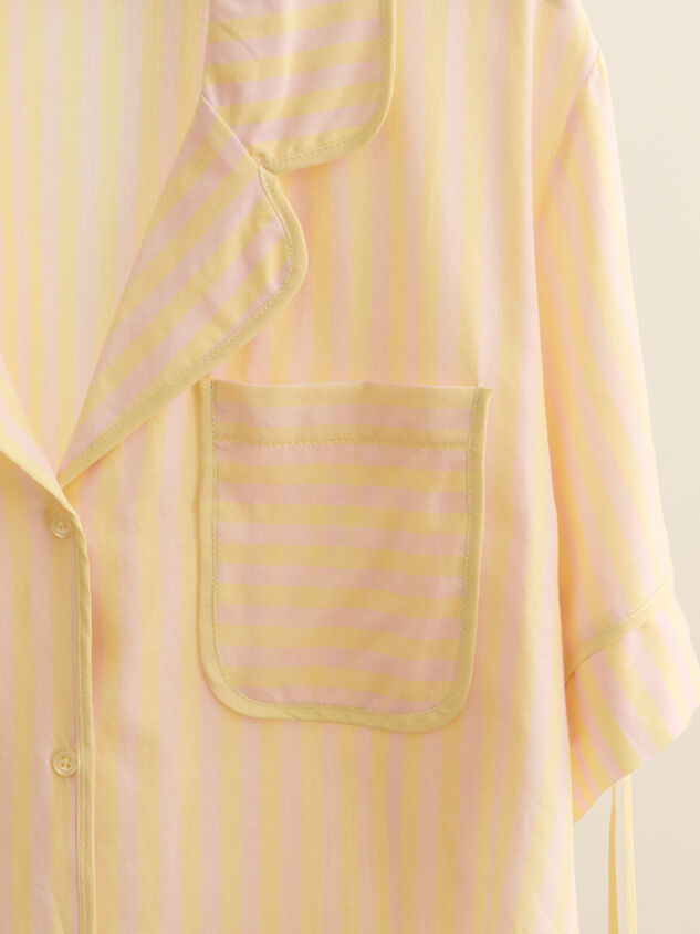 Melody Striped Lounge Top Detail 3 - TULLABEE