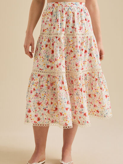 May Floral Midi Skirt - TULLABEE