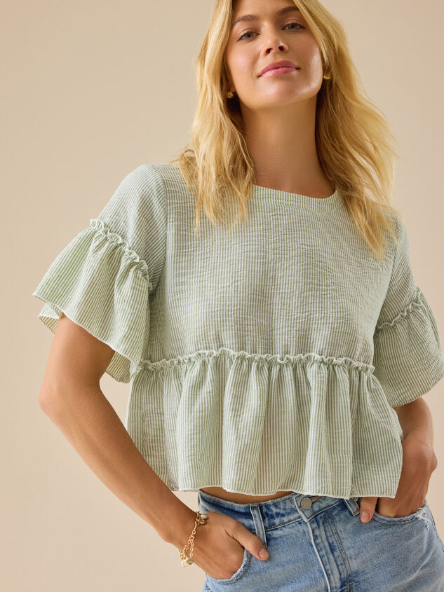 Leyla Stripe Top Detail 2 - TULLABEE