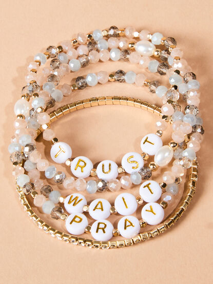 Pray, Wait, Trust Bracelet Set - TULLABEE