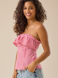 Dixie Gingham Tube Top Detail 2 - TULLABEE