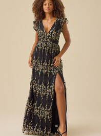 Kalli Flutter Sleeve Embroidered Dress - TULLABEE
