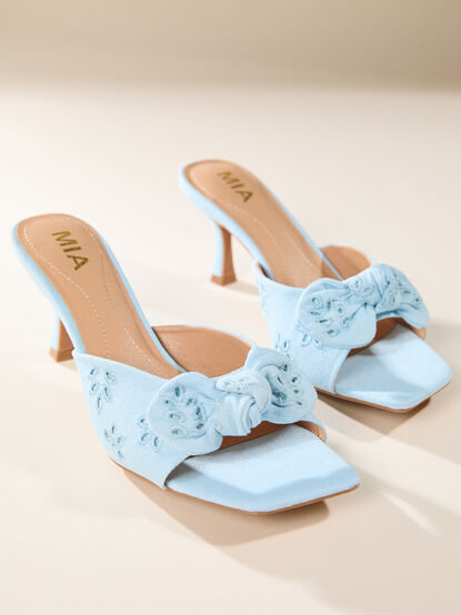 Elyzza Fabric Bow Kitten Heel - TULLABEE