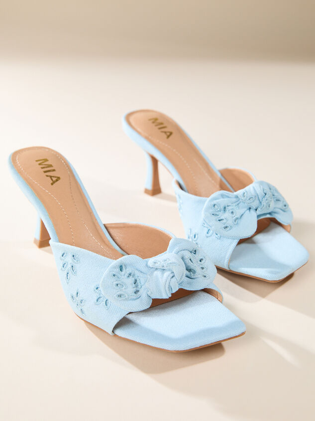 Elyzza Fabric Bow Kitten Heel - TULLABEE