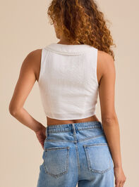 Taylor Collar Tie Front Vest Detail 4 - TULLABEE