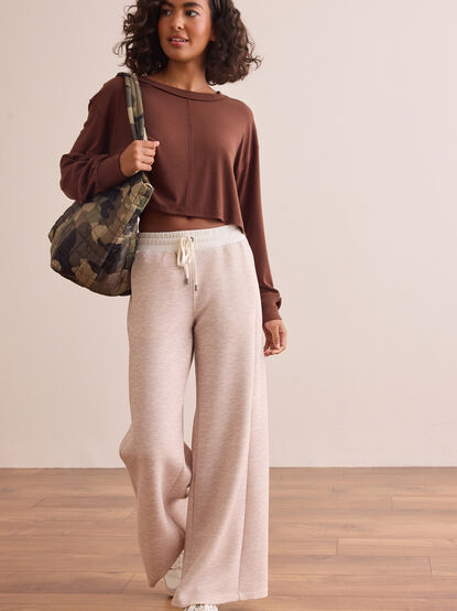 Supersoft Wide Leg Contrast Pants - TULLABEE