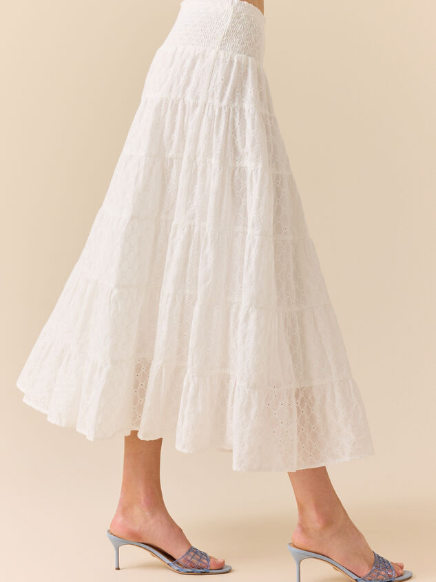 Lynley Tiered Midi Skirt Detail 4 - TULLABEE