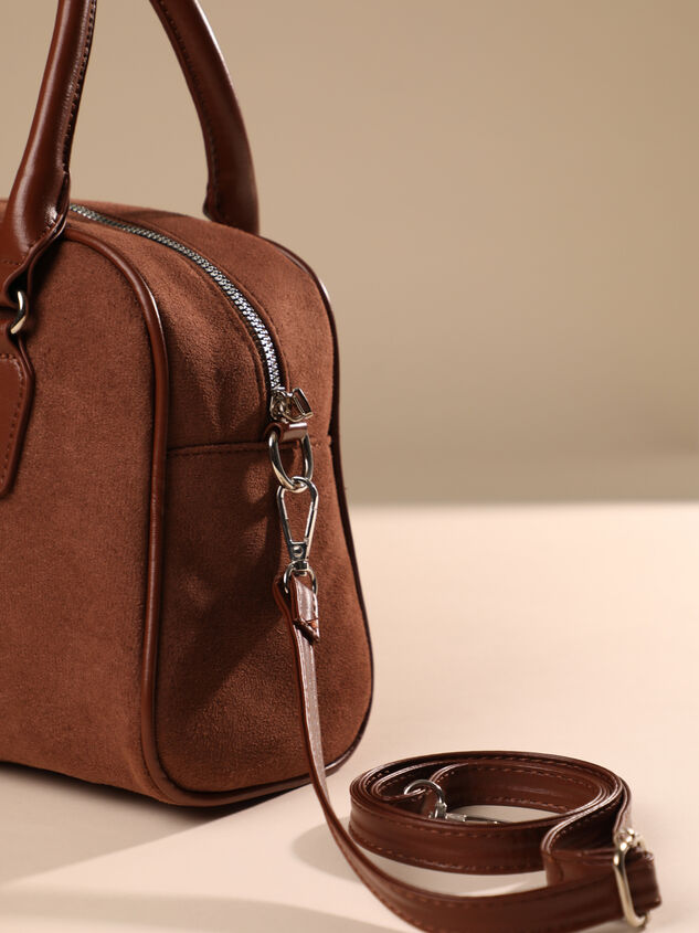 Becky Faux Suede Bowling Bag Detail 4 - TULLABEE