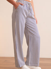 Unwind Striped Lounge Pants Detail 4 - TULLABEE