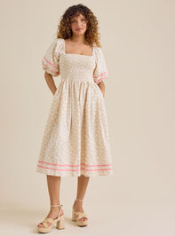 Ella Velvet Trim Floral Mama Dress - TULLABEE