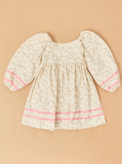 Ella Velvet Trim Floral Mini Dress - TULLABEE