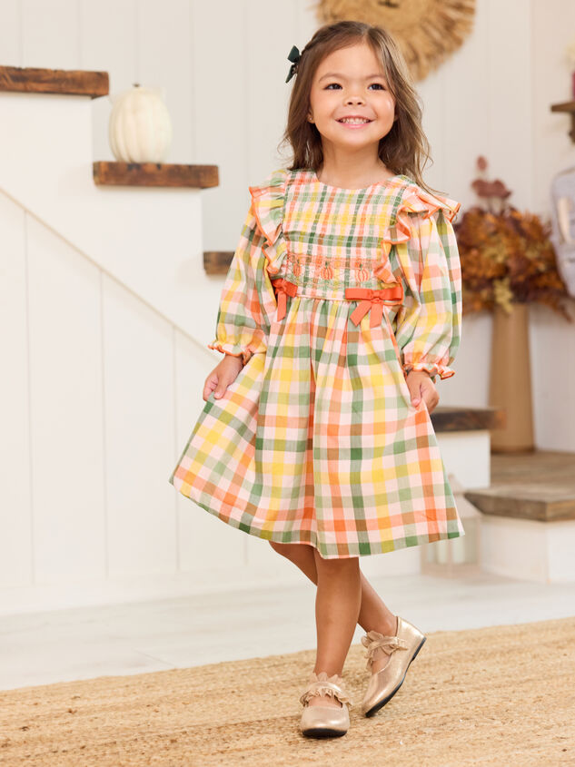 October Plaid Toddler Dress - TULLABEE