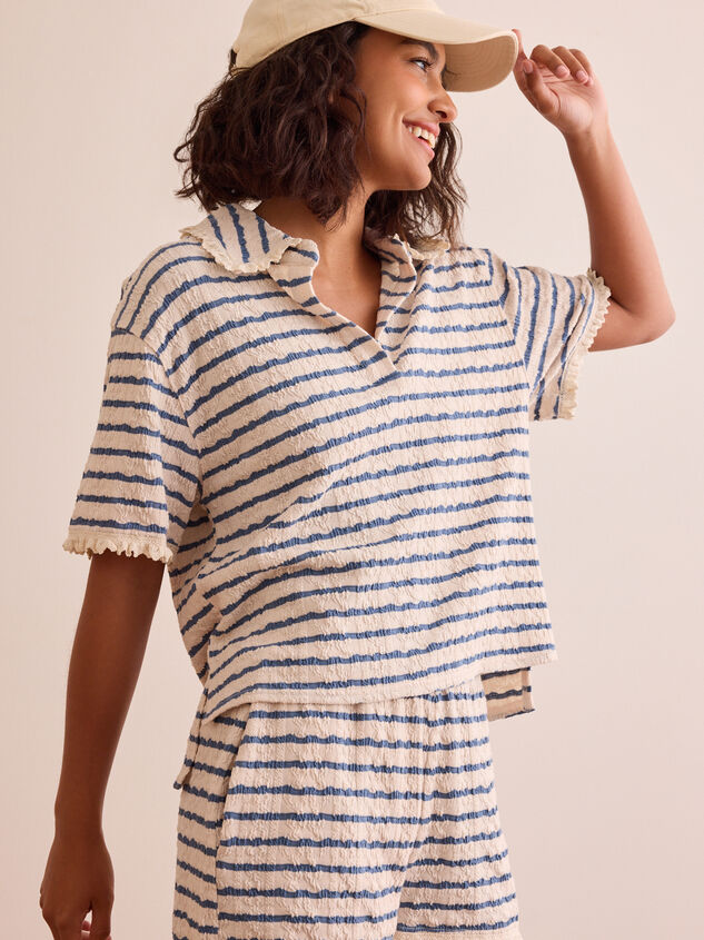 Montauk Striped Polo Detail 4 - TULLABEE