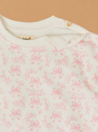 Ava Bow Toile Pullover Detail 4 - TULLABEE