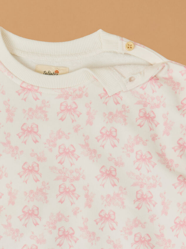 Ava Bow Toile Pullover Detail 4 - TULLABEE