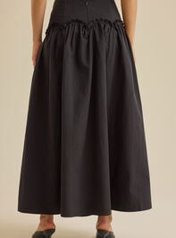 Oakley Drop Waist Midi Skirt Detail 5 - TULLABEE