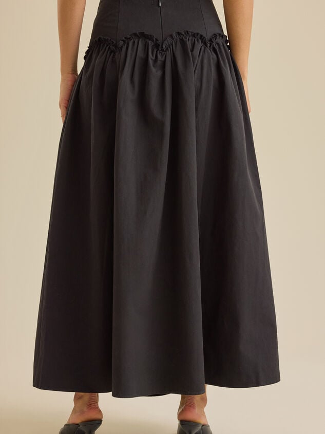 Oakley Drop Waist Midi Skirt Detail 5 - TULLABEE