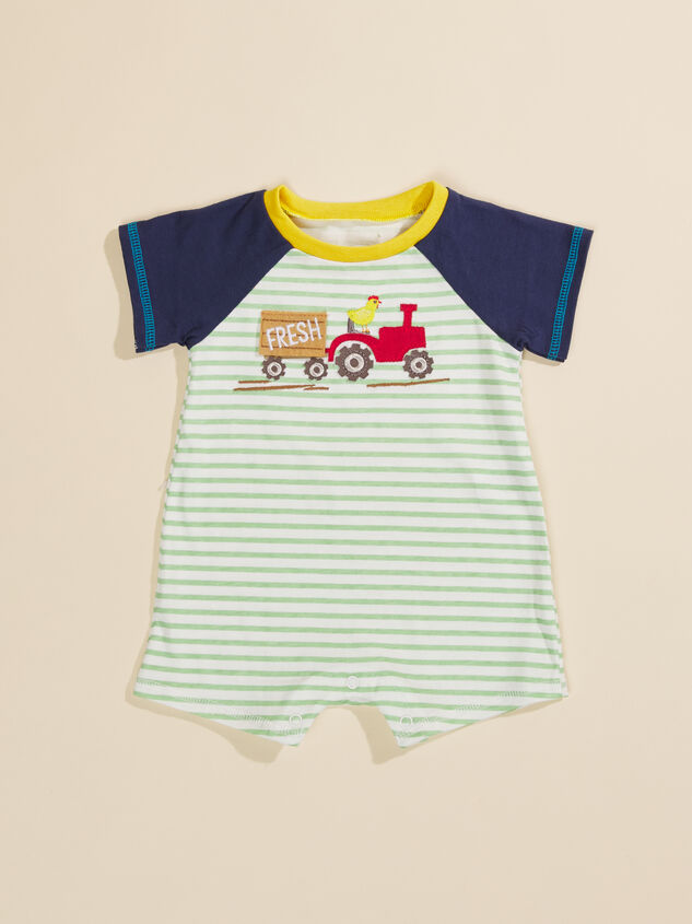 Fresh Tractor Romper Detail 1 - TULLABEE