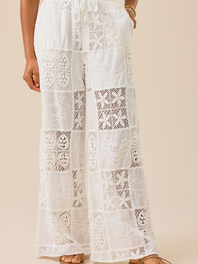 Hibiscus Patchwork Crochet Pant Detail 3 - TULLABEE