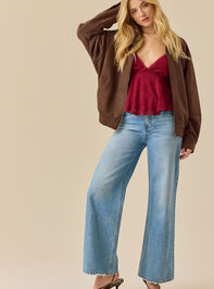 Vanessa Suede Bomber Jacket Detail 3 - TULLABEE