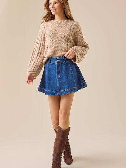Brooks Denim Mini Skirt - TULLABEE