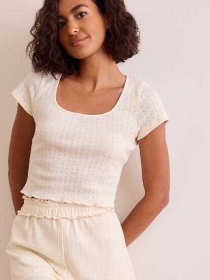 Maven Pointelle Baby Tee - TULLABEE