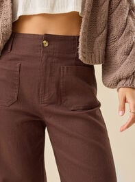 Ellie Linen Crop Pants Detail 3 - TULLABEE