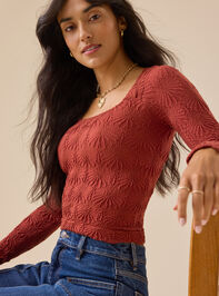 Blaire Seamless Floral Long Sleeve Cami Detail 2 - TULLABEE