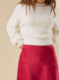 Opal Satin Mini Skirt Detail 3 - TULLABEE