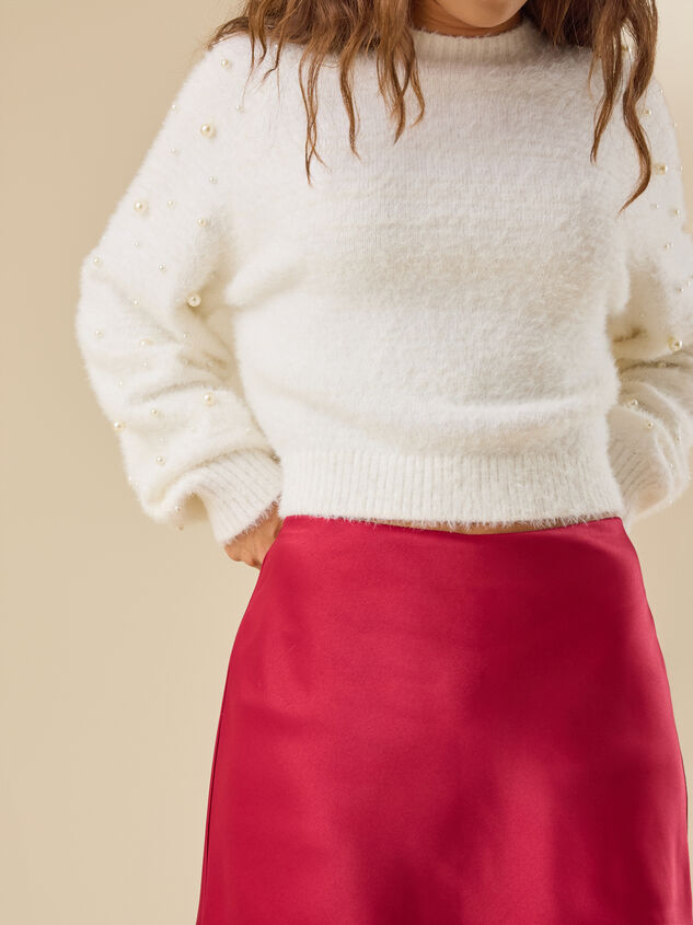 Opal Satin Mini Skirt Detail 3 - TULLABEE