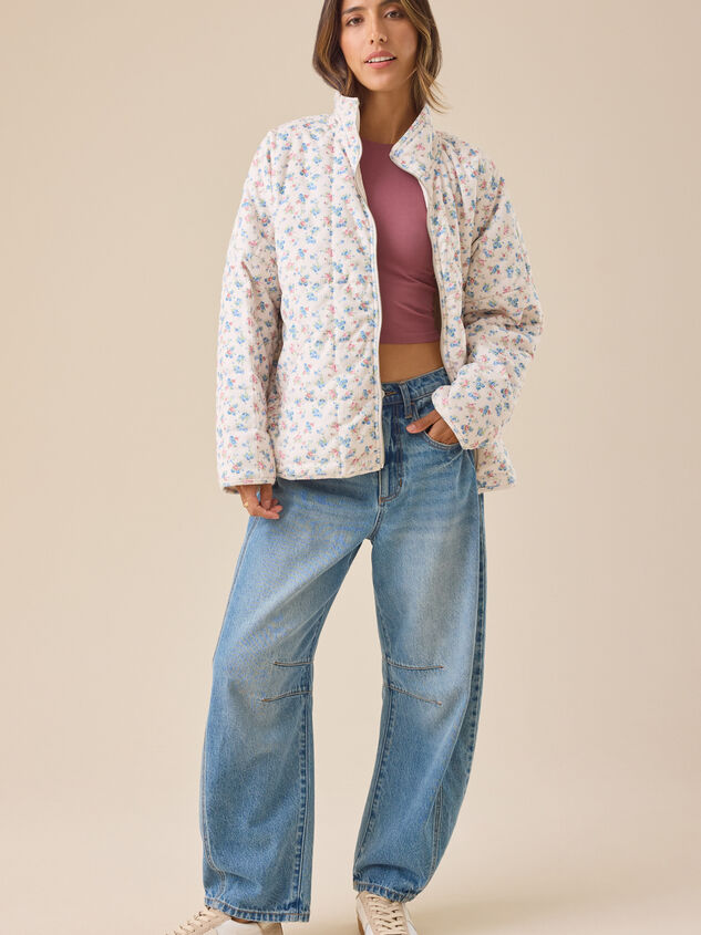 Kiana Corduroy Floral Jacket Detail 3 - TULLABEE