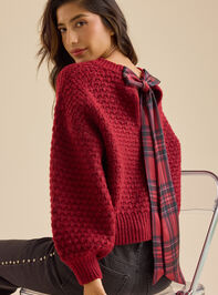 Betty Plaid Bow Sweater - TULLABEE