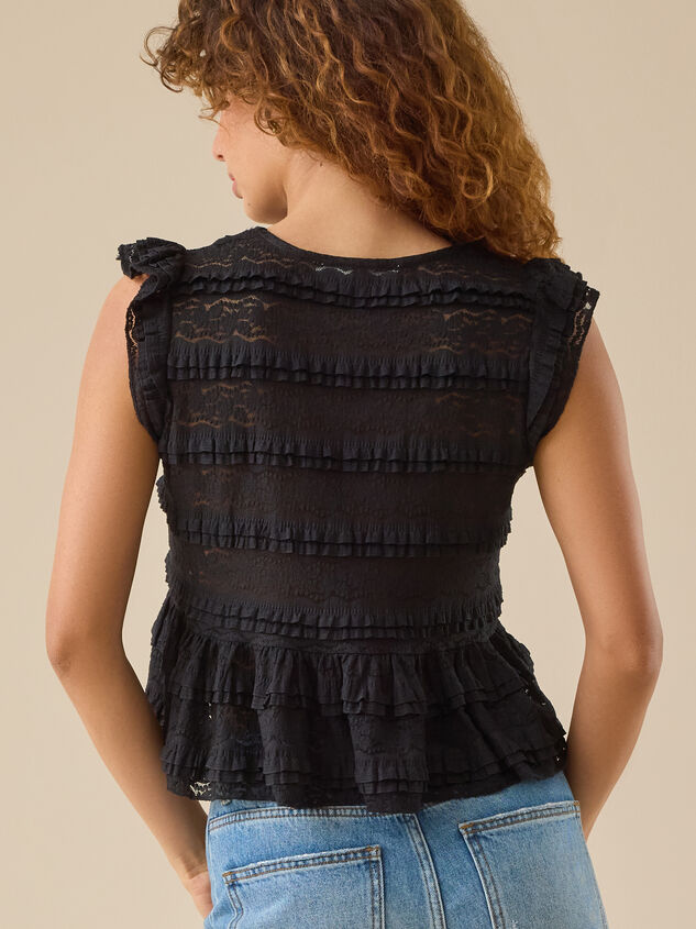 Madelin Ruffle Tie Front Top Detail 4 - TULLABEE