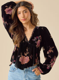 Lindsey Velvet Babydoll Top Detail 4 - TULLABEE