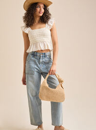 Stacie Crochet Woven Top Detail 2 - TULLABEE