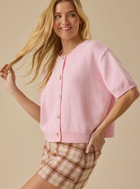 Rosie Short Sleeve Cardigan Detail 4 - TULLABEE