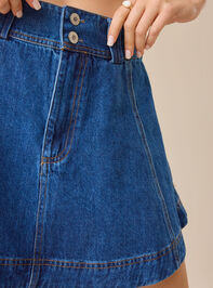 Brooks Denim Mini Skirt Detail 4 - TULLABEE