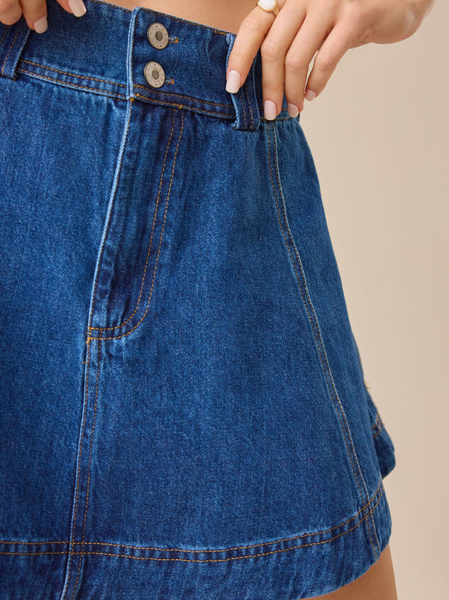 Brooks Denim Mini Skirt Detail 4 - TULLABEE