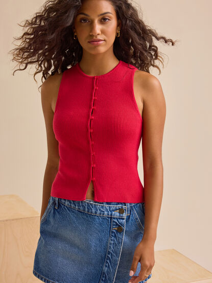 Ava Button Up Knit Top - TULLABEE