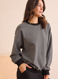 Midnight Motion Striped Pullover Detail 4 - TULLABEE