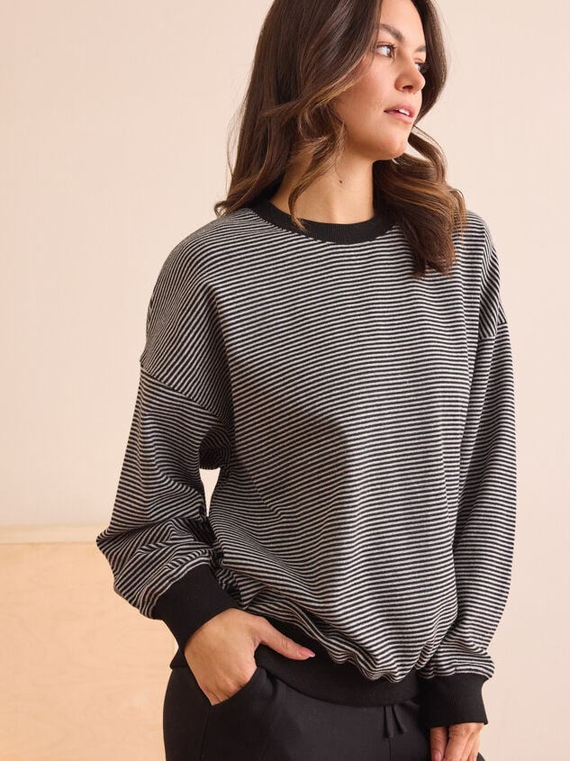 Midnight Motion Striped Pullover Detail 4 - TULLABEE