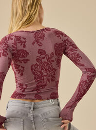 Twila Long Sleeve Jacquard Cami Detail 5 - TULLABEE