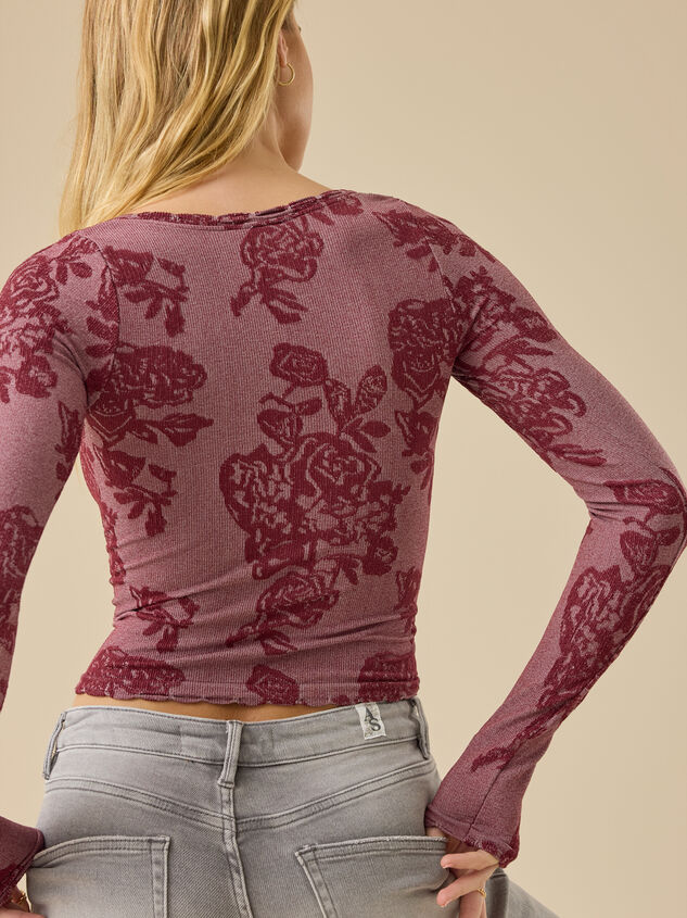 Twila Long Sleeve Jacquard Cami Detail 5 - TULLABEE