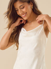 Olandria Satin Midi Dress Detail 2 - TULLABEE