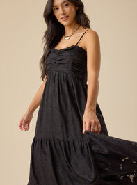Hazel Ruched Front Maxi Dress Detail 2 - TULLABEE
